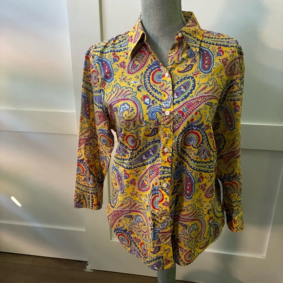 Lauren Ralph Lauren Multicolor Paisley Shirt, L - Picture 1 of 7